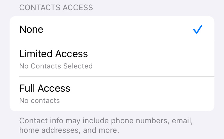 Contact Permissions