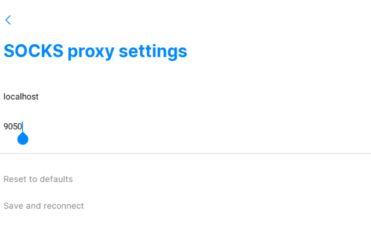 SimpleX proxy settings